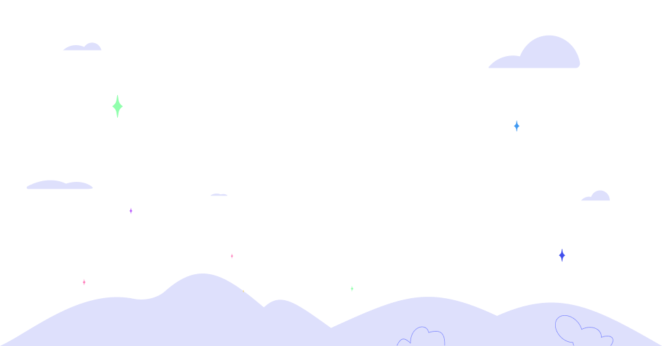 Decorative hills and stars